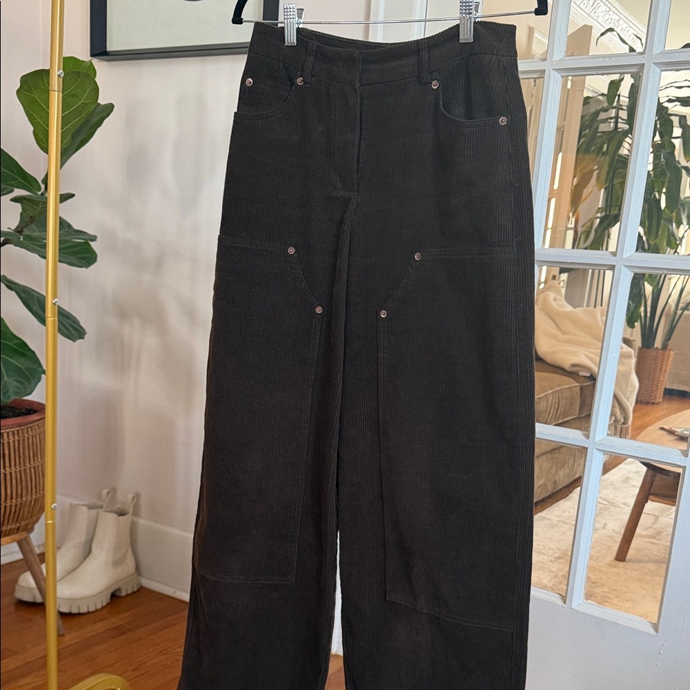 Topshop Chocolate Corduroy Trousers